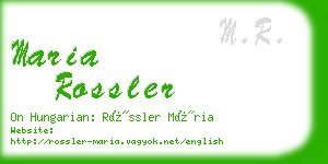 maria rossler business card
